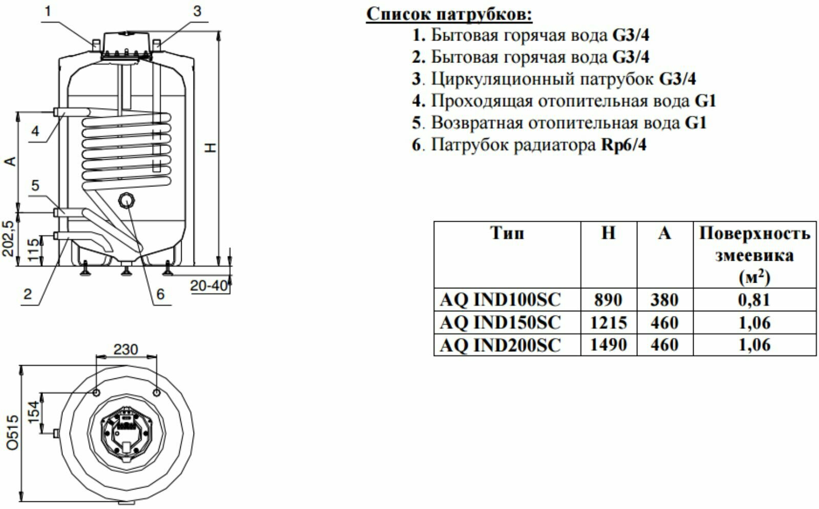 Бойлер косвенного нагрева HAJDU AQ IND100SC (100 литров) напольный - фотография № 4