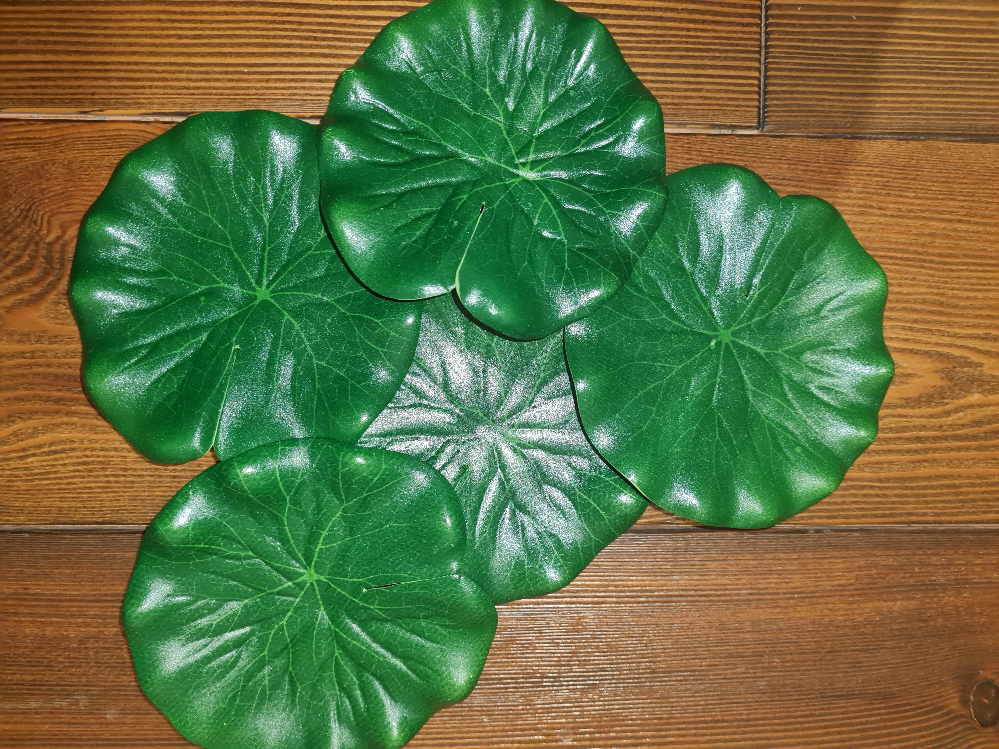 Садовое украшение листья лотоса-5 шт. диаметр 10 см