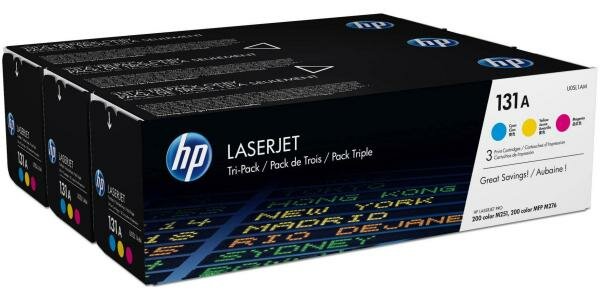 Картридж HP 131A U0SL1AM комплект CF211A + CF212A + CF213A для HP LaserJet Pro 200 color M251/M251n/M251nw/M276/M276n/M276nw голубой/пурпурный/желтый