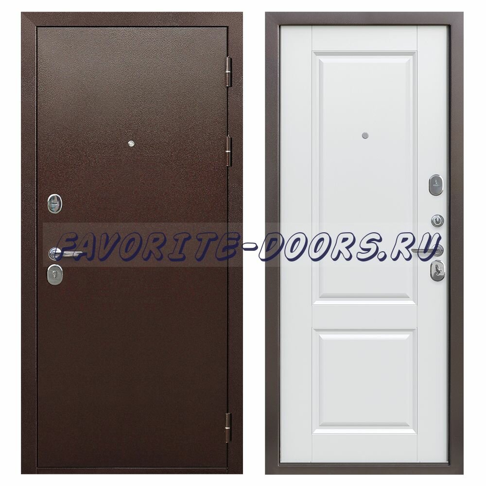 Входные двери в квартиру: Входная дверь Ferroni 9см Медный Антик Белый Ясень металлическая (Сторона открывания: Левая Размер короба - 960*2050 мм)