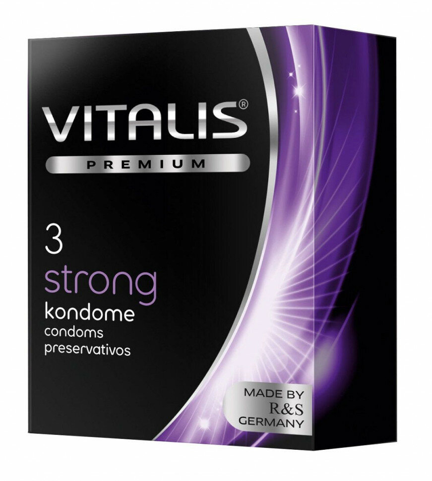 Презервативы с утолщенной стенкой VITALIS PREMIUM strong - 3 шт. (39830)