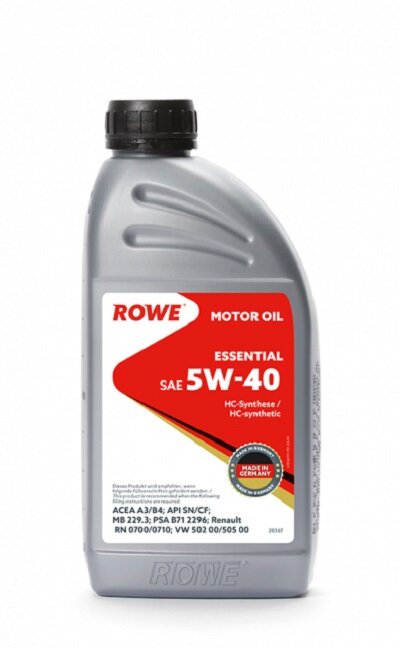 Полусинтетическое моторное масло ROWE ESSENTIAL SAE 5W-40