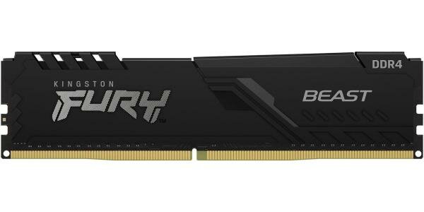 Оперативная память для компьютера 16Gb (1x16Gb) PC4-29800 3733MHz DDR4 DIMM CL19 Kingston FURY Beast Black (KF437C19BB1/16)