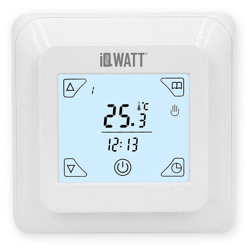 Терморегулятор с ЖК-дисплеем и сенсорными кнопками IQ THERMOSTAT TS (white)