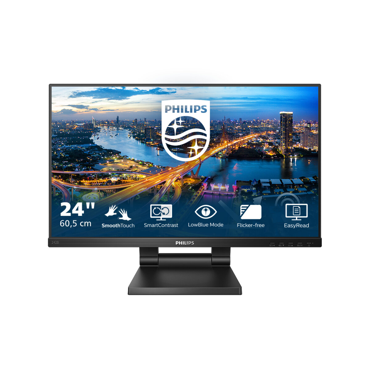 Монитор Philips 24" 242B1TC 1920x1080 IPS LED 75Гц 4ms VGA HDMI DisplayPort