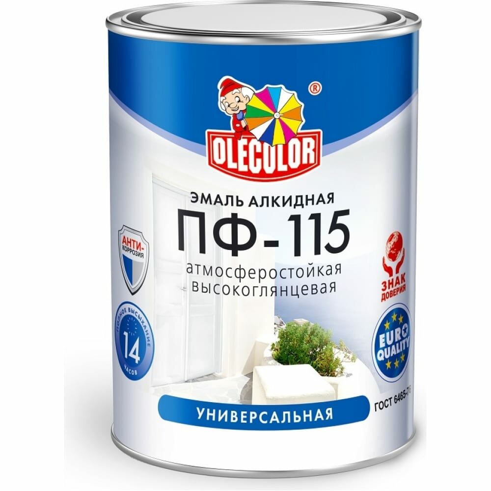 Эмаль OLECOLOR ПФ-115 зеленый, 5 кг 4300002448