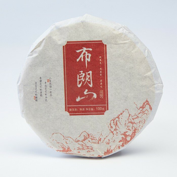 Китайский выдержанный чай "Шу Пуэр. Bulang shan", 100 г, 2020 г, Юньнань, блин - фотография № 1