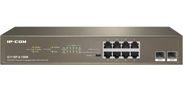 Коммутатор 8PORT 1000M POE G1110P-8-150W IP-COM