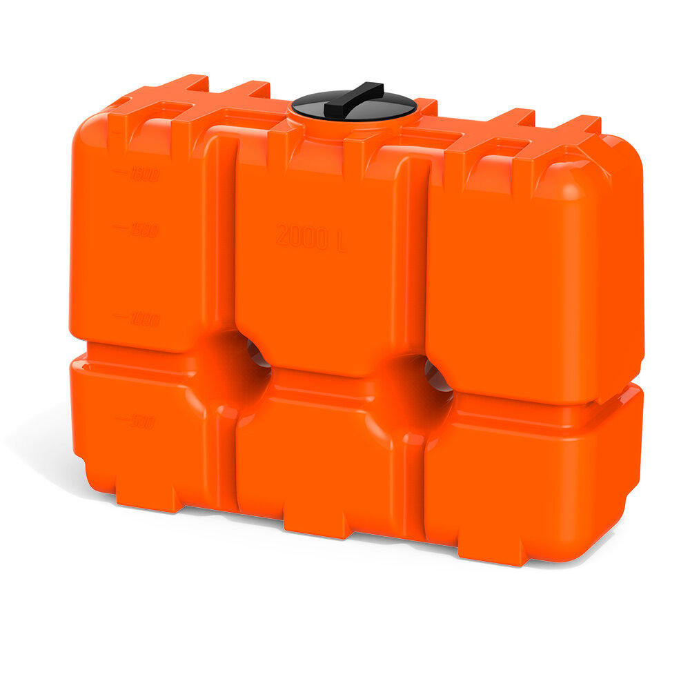 Емкость пластиковая бак R 2000 л.прямоугольная (оранжевая) Polimer Group