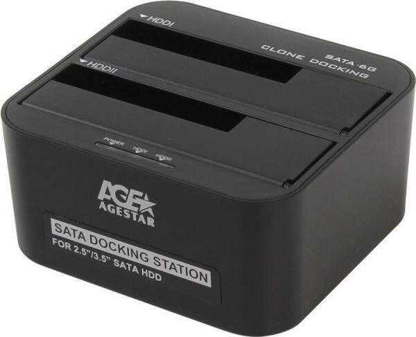 Док станция для HDD 2.5/3.5 SATA AgeStar 3UBT6-6G USB3.0 черный