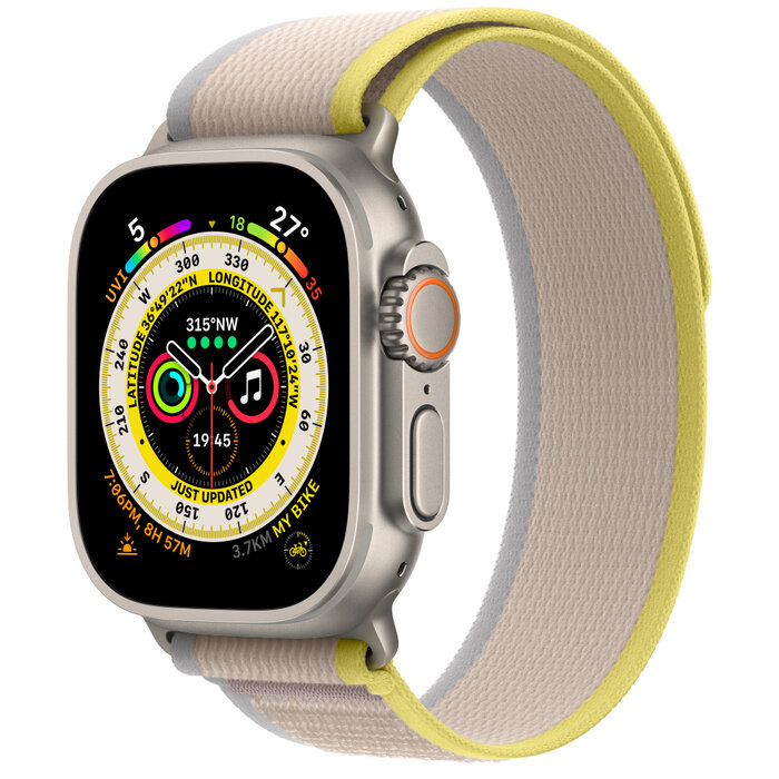 Умные часы Apple Watch Ultra 49 мм Titanium Case Trail Loop Yellow/Beige M/L