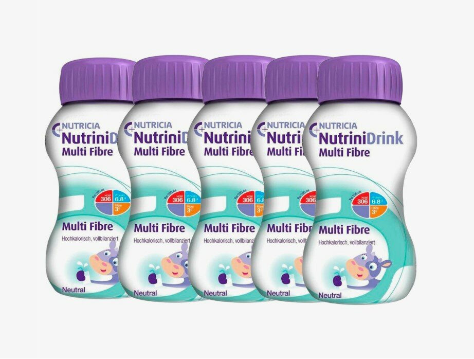 NutriniDrink (Nutricia) Multi Fibre с пищевыми волокнами готовое к употреблению 200 мл х 5 шт. нейтральный