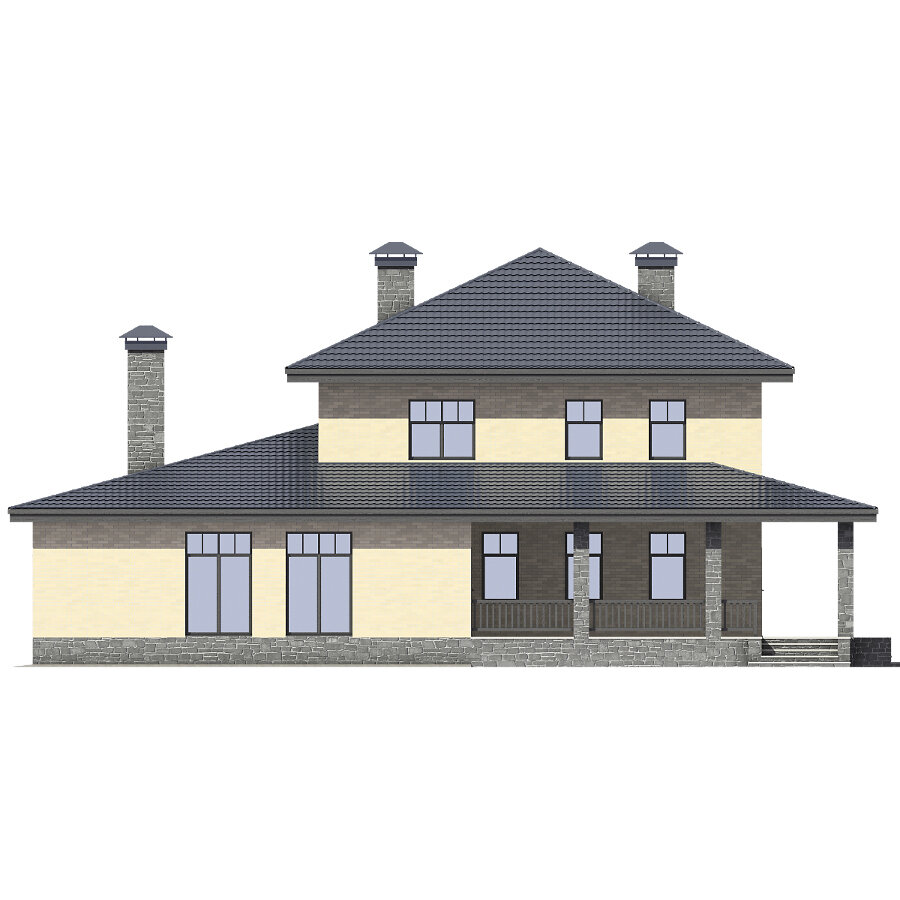 59-92AL-Catalog-Plans - Проект двухэтажного дома из газобетона с террасой - фотография № 6