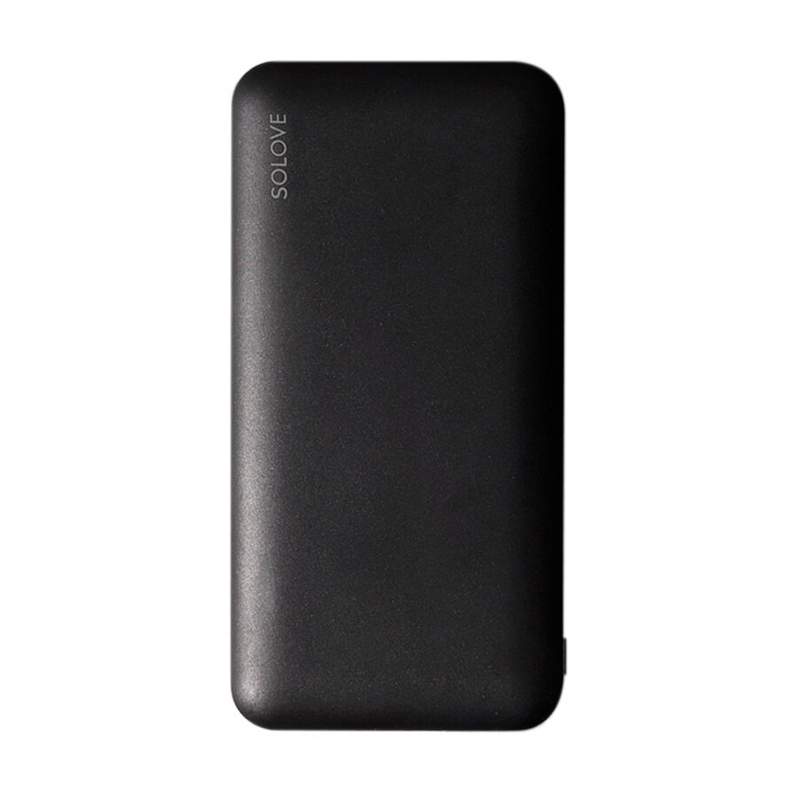 Внешний аккумулятор Power Bank Xiaomi (Mi) SOLOVE 10000mAh Type-C с 2xUSB выходом, кожаный чехол (001M+ Black RUS) (русская версия!!), черный