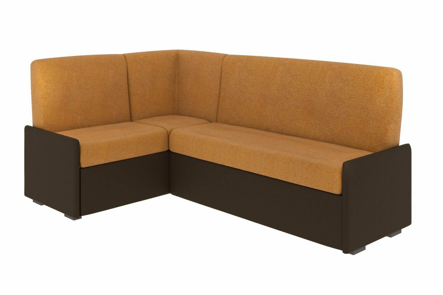 Угловой диван со спальным местом Комфорт рогожка Strong 06/эко-кожа коричневая - фотография № 1
