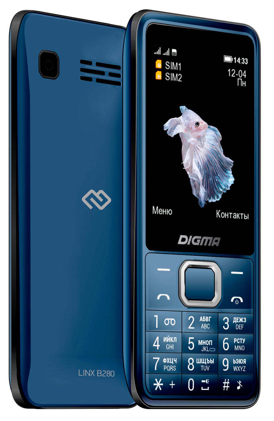 Мобильный телефон Digma LINX B280 32Mb темно-синий моноблок 2Sim 2.8" 240x320 0.08Mpix GSM900/1800 F