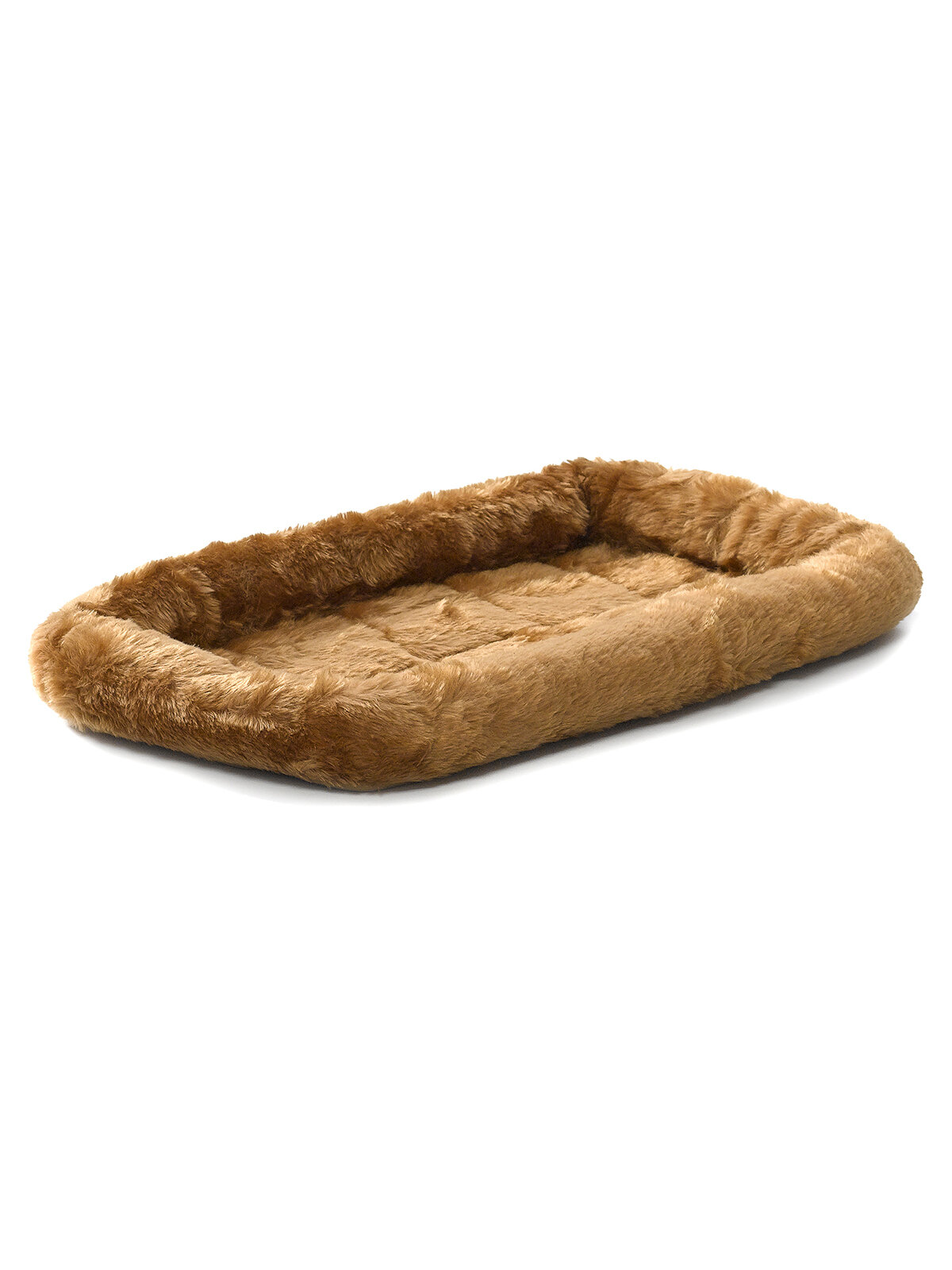 Лежанка MidWest Pet Bed для собак и кошек меховая 55х33 см, коричневая - фотография № 1