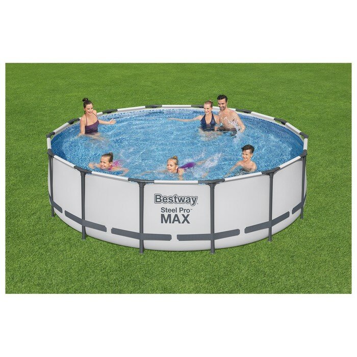 Бассейн каркасный Steel Pro MAX, 427 x 107 см, фильтр-насос, лестница, тент, 56950 Bestway - фотография № 3