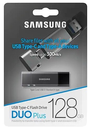 Накопитель USB flash Samsung Накопитель USB flash 128ГБ Samsung DUO Plus MUF-128DB/APC (USB3.1)