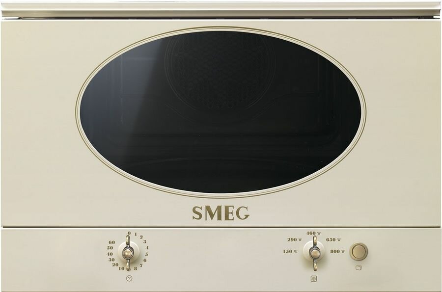 Микроволновая печь SMEG MP822NPO, встраиваемая, 22л, 850Вт, кремовый