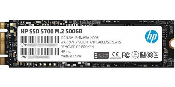 Твердотельный накопитель SSD M.2 500 Gb HP S700 Read 563Mb/s Write 515Mb/s 3D NAND TLC (2LU80AA)