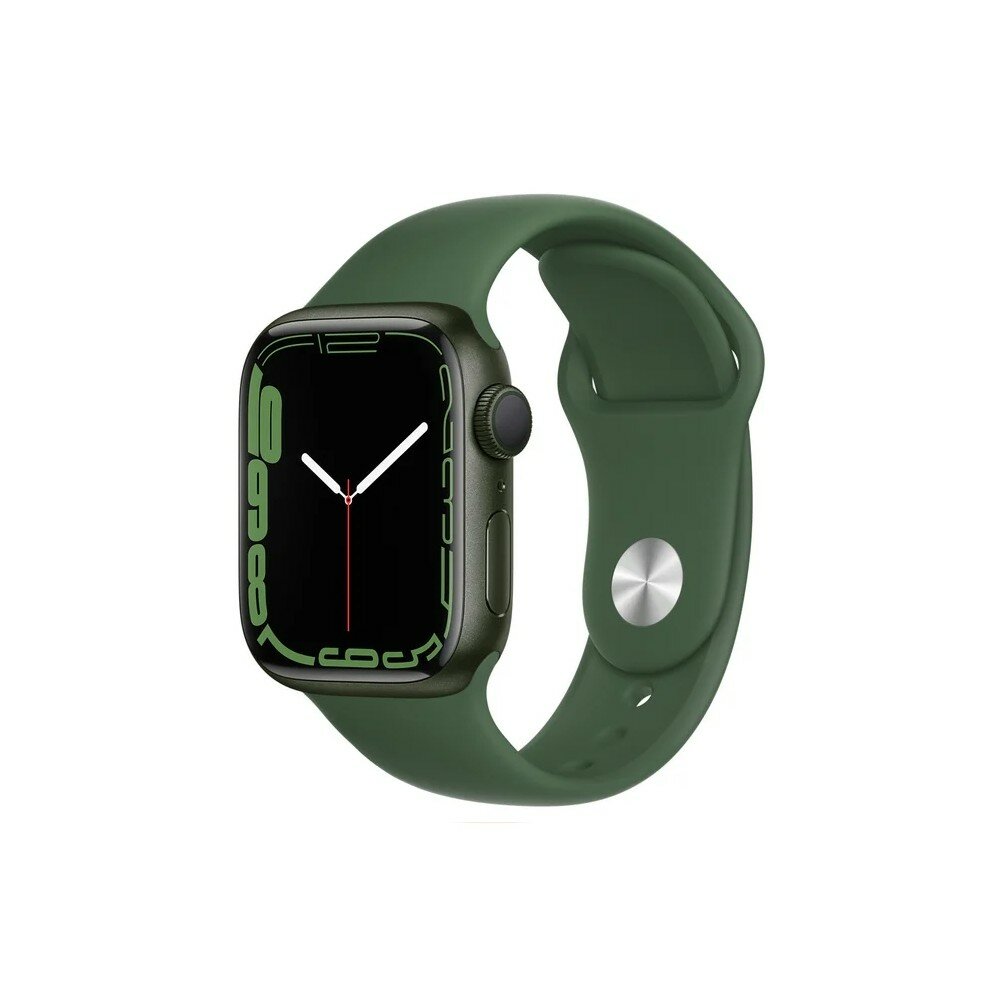 Часы Apple Watch Series 7 45mm Green Aluminum Case with Clover Sport Band MKNQ3