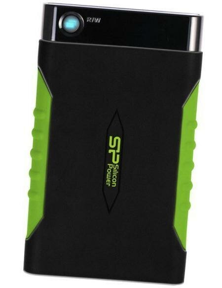 Внешний жесткий диск 2.5 USB3.0 2 Tb Silicon Power A15 Armor SP020TBPHDA15S3K черный/зеленый