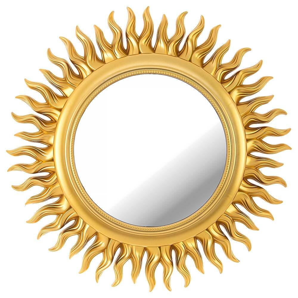 зеркало настенное swiss home диаметр 47 см цвет: золото