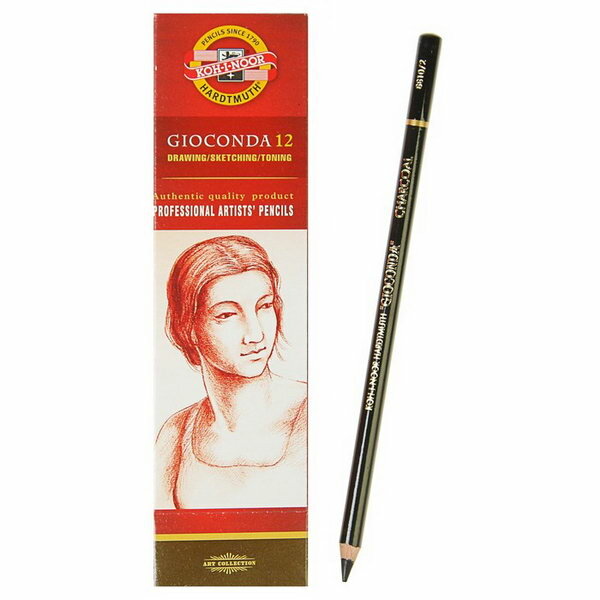 Уголь в карандаше 4.2 мм GIOCONDA 8810/2, Charcoal 4.2, средний, 12 шт.