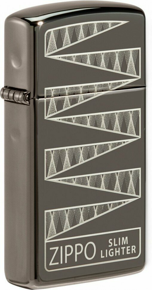 Коллекционная оригинальная бензиновая зажигалка ZIPPO Slim® 49709 65th Anniversary Collectible с покрытием Black Ice ®