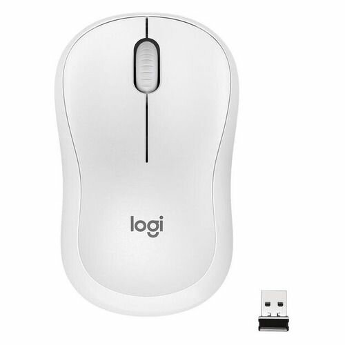 Мышь Logitech Silent M221, оптическая, беспроводная, USB, белый [910-006090]