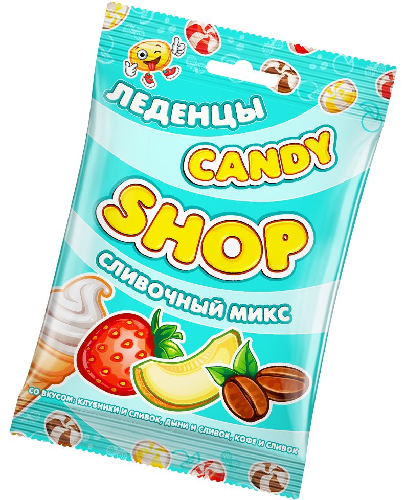 Карамель леденцовая CANDYSHOP сливочный микс 2шт