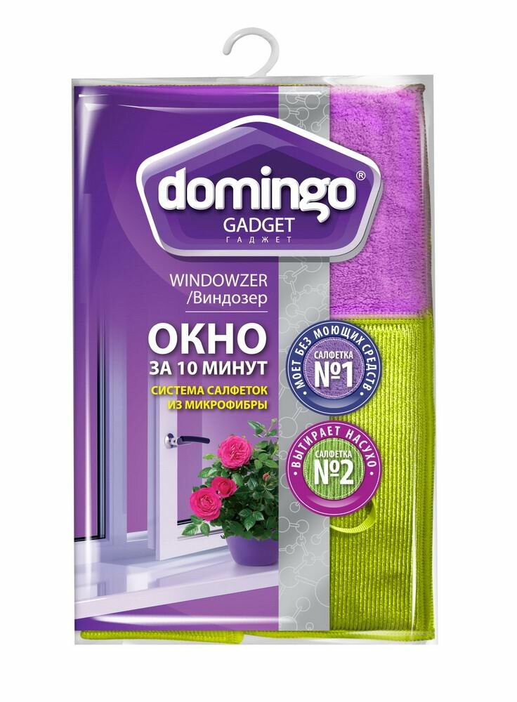 фото Салфетки из микрофибры domingo GADGET виндозер Окно за 10 минут 2 шт 350х350/200х250 мм