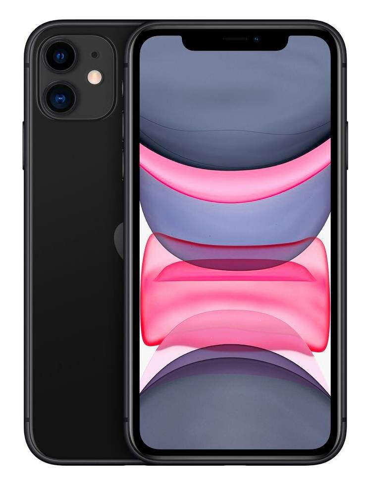 Смартфон Apple iPhone 11 A2221 128ГБ, черный (mhdh3pm/a)