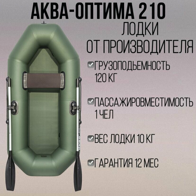 Лодка Аква-оптима 210 зеленая