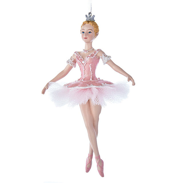 Kurts Adler Елочная игрушка Балерина Офелия из Розовой мечты 15 см подвеска E0314