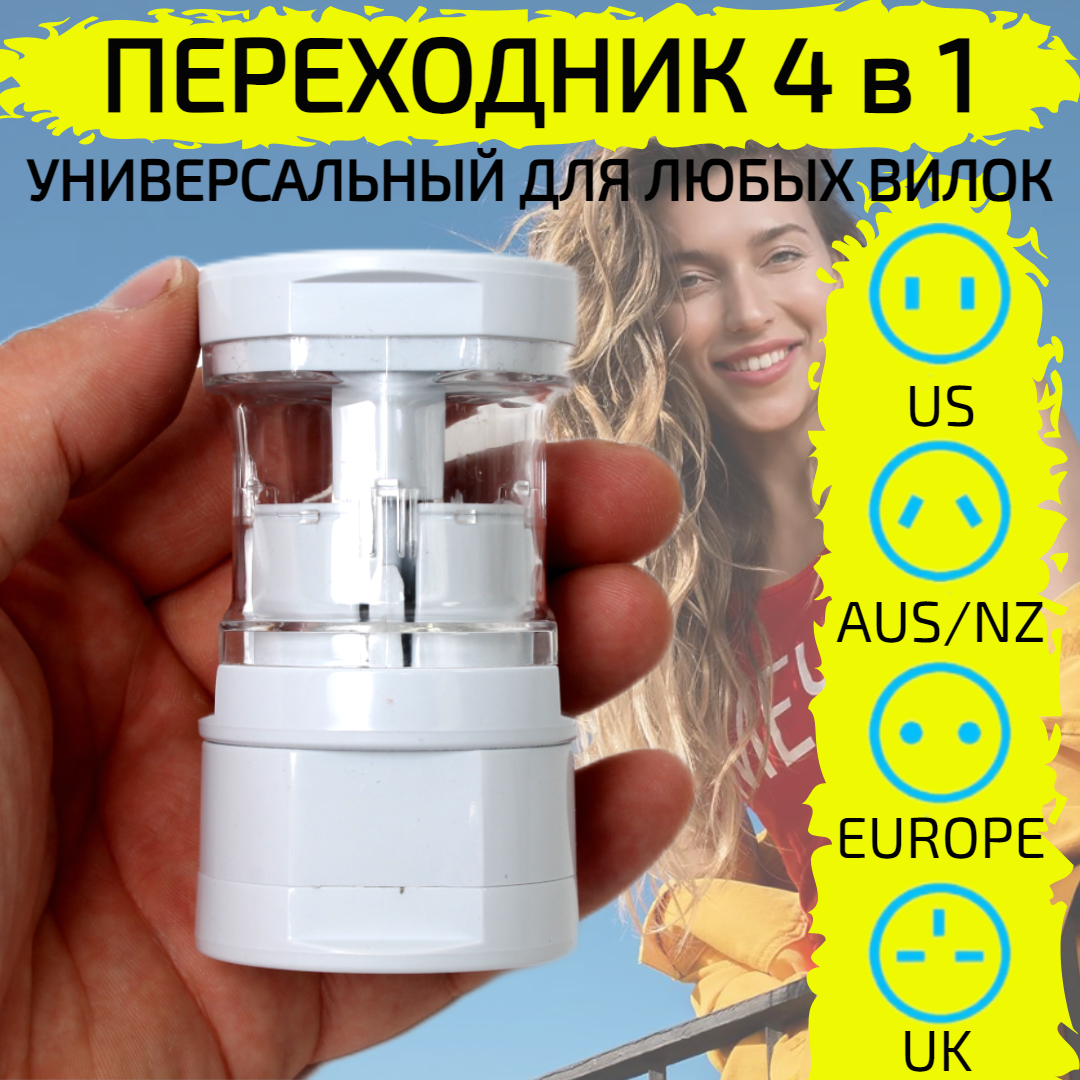 Переходник евро адаптер сетевой, универсальный для розетки и любых вилок, китайской, американской, европейской - фотография № 1