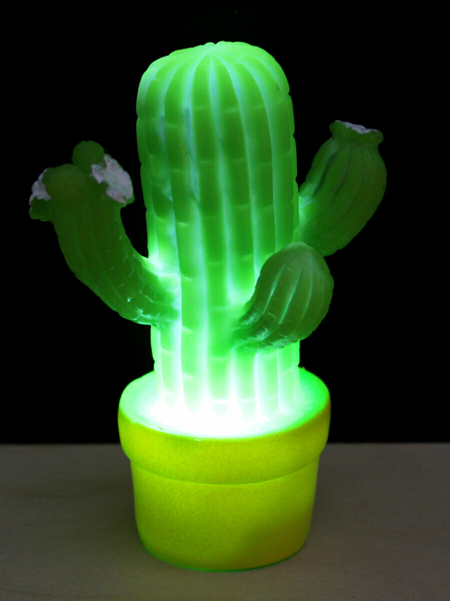 Ночник Кактус,зеленый, 13,5х10,5 см, LED УД1652