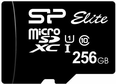 Карта памяти microSDXC UHS-I U1 Silicon Power Elite 256 ГБ, 100 МБ/с, Class 10, SP256GBSTXBV1V20, 1 шт, без адаптера