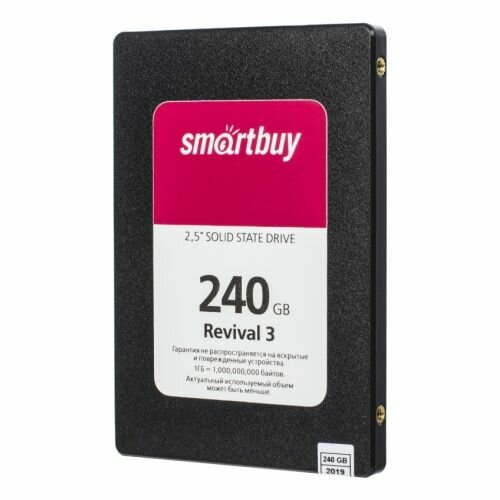 Накопитель SSD 2.5'' SmartBuy SB240GB-RVVL3-25SAT3 Revival3 240GB SATA3 550/450MB/s 3D TLC MTBF 1.8M