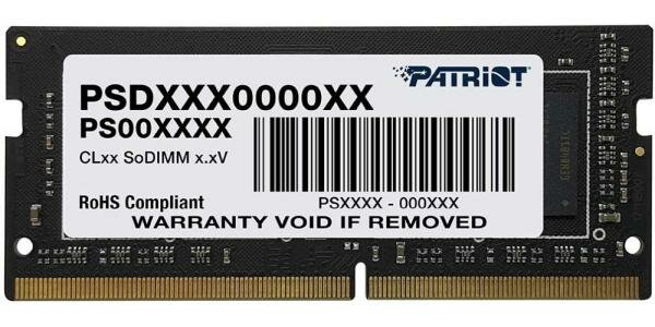 Оперативная память для ноутбука 16Gb (1x16Gb) PC4-19200 2400MHz DDR4 SO-DIMM CL17 Patriot PSD416G240081S