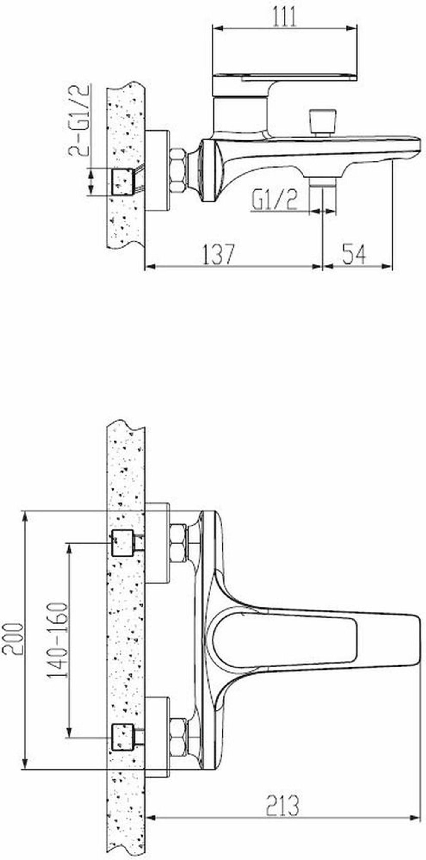 Смеситель Houston для ванны HS 54 ESKO - фото №3