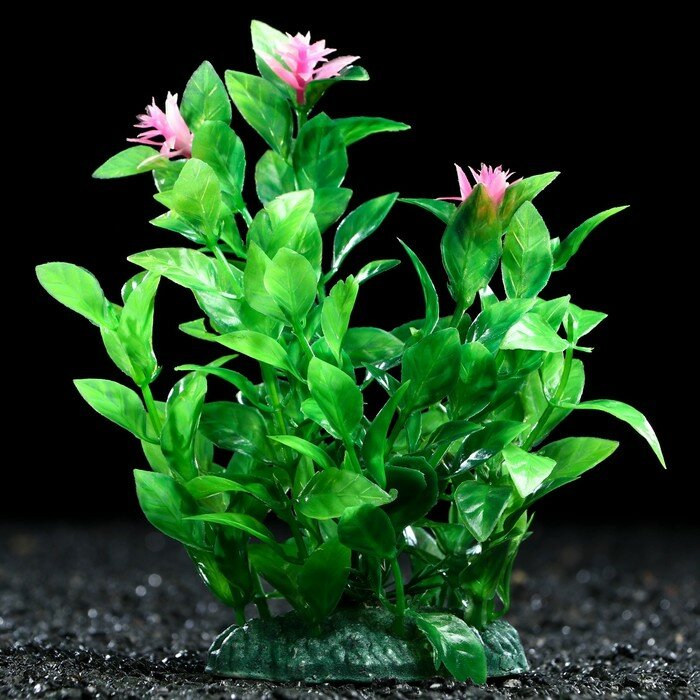 Растение искусственное аквариумное, 11 см, зелёное - фотография № 1