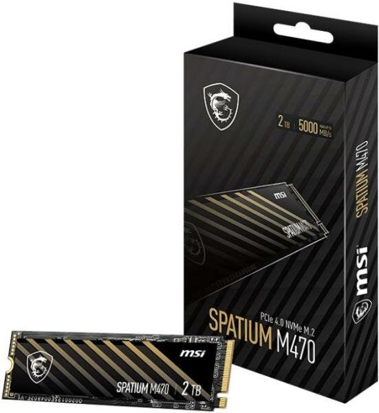 SSD жесткий диск PCIE 4.0 NVME M.2 2TB SPATIUM M470 2TB MSI