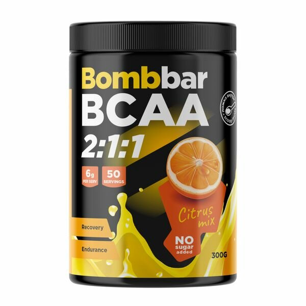 Коктейль BCAA сухой концентрат цитрусовый микс Bombbar 300г