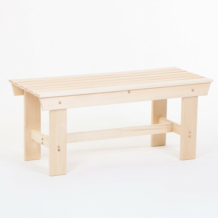 фото Лавка деревянная из липы для бани и дачи, 100 х 40 х 44 см, нагрузка до 100 кг, садовая
