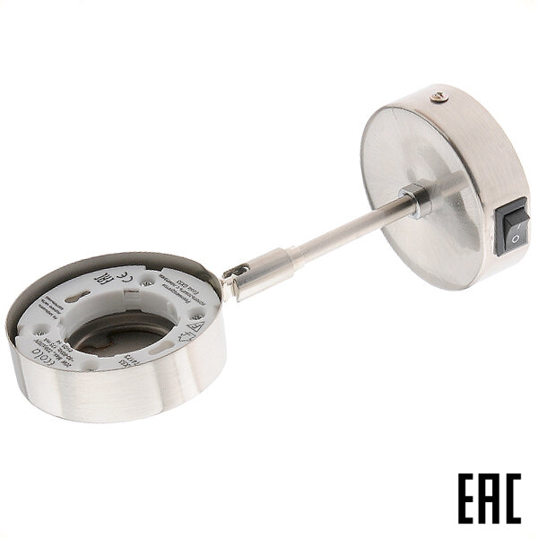 фото Светильник настенный с выключателем Ecola 13Вт GX53 сатин-хром IP20 FS5341ECB