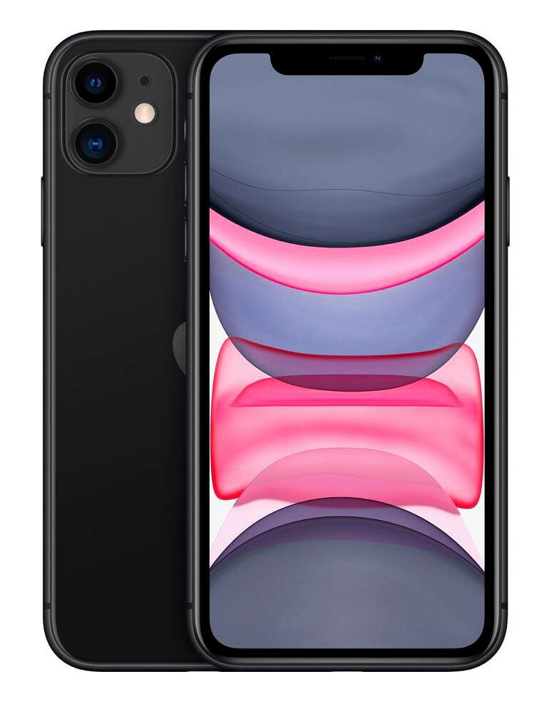 Смартфон Apple iPhone 11 A2221 64ГБ, черный (mhda3ql/a)
