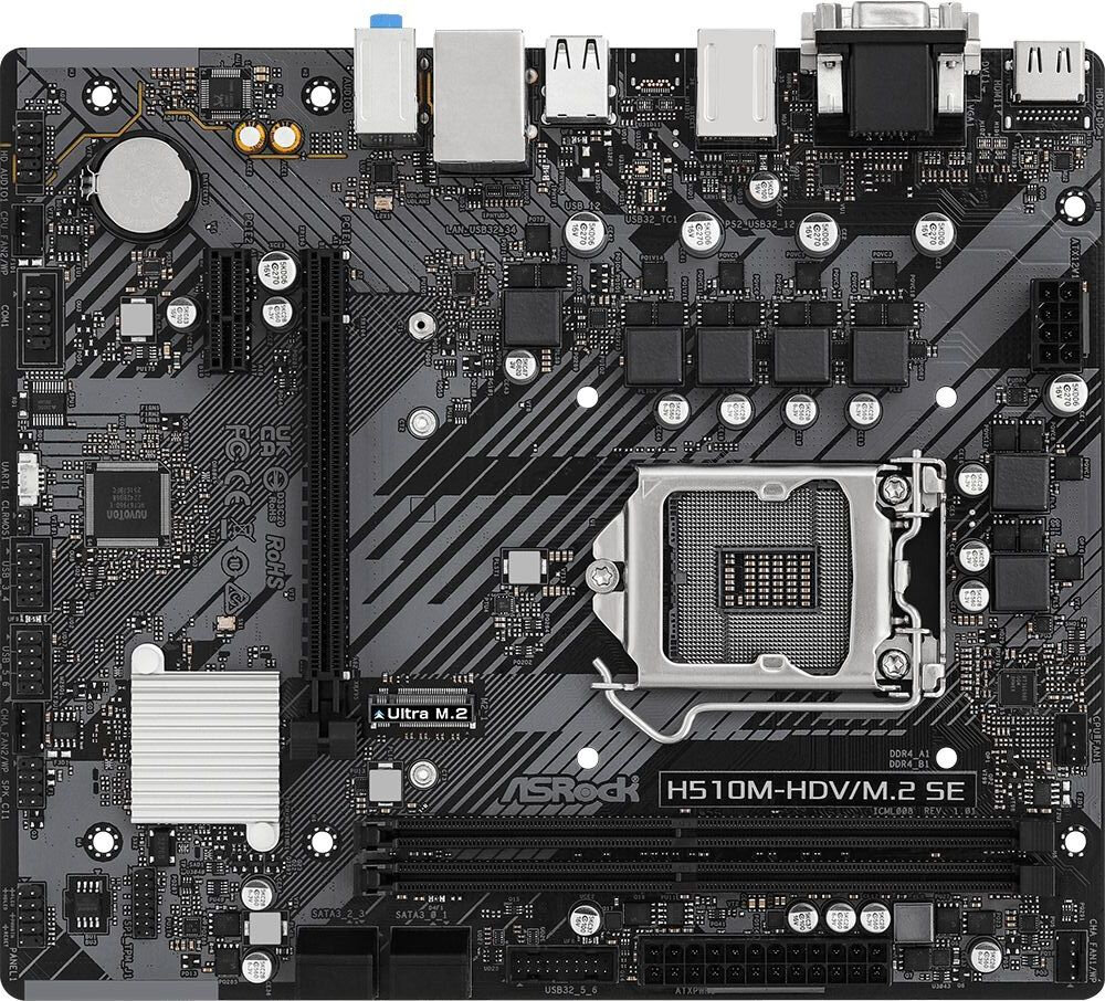 Материнская плата Asrock H510M-HDV/M.2 SE Soc-1200 Intel H470 mATX