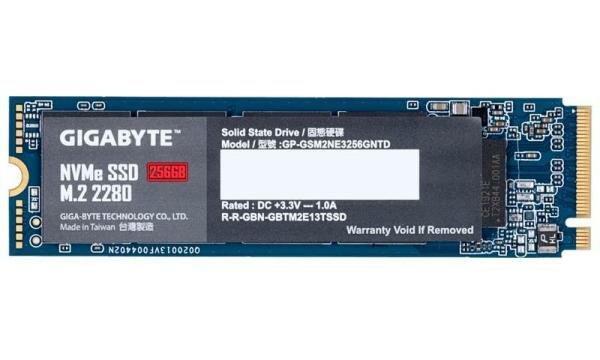 Твердотельный накопитель SSD M.2 256 Gb GigaByte NVMe SSD Read 1700Mb/s Write 1100Mb/s 3D NAND TLC (GP-GSM2NE3256GNTD)